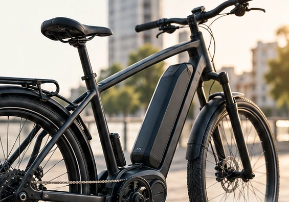 Bicicletta elettrica con la batteria montata sul telaio